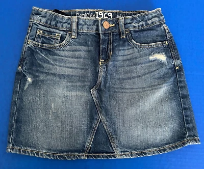 Minifalda vaquera Gap niños niñas 8 desgastada lavado medio ajuste cintura calce ajustado Foto 1 de 4