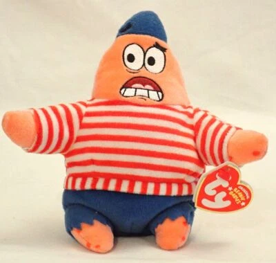 Calça quadrada Ty Beanie Babies First Mate Patrick 7" Bob Esponja de Pelúcia com etiquetas - Imagem 1 de 2