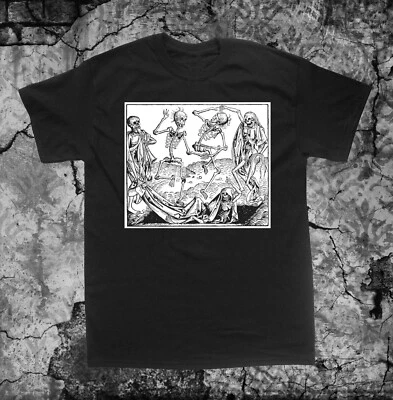 Memento Mori Shirt -  Danse Macabre Dance of Death Skull Skeleton Occult Gothic - Image 1 of 4
