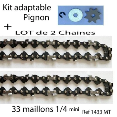 Adaptable KiT LOT  2 CHAINES TRONCONNEUSE PARKSIDE PGHSA 12 B2 Chaine Ref 1433MT - Photo 1/2