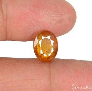 Certified 5.45 Ct Natural Untreated Ceylon Orange Sapphire(Pukhraj) Oval Cut Gem - Picture 1 of 7