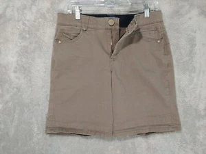 Democracy Shorts Womens 8 Brown Twill Ab Solution 7 Inch Stretch Mid Rise Beachy - Picture 1 of 9