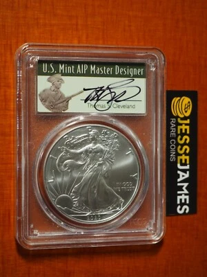2020 (P) SILVER EAGLE PCGS MS70 CLEVELAND STRUCK AT PHILADELPHIA FIRST DAY ISSUE - Image 1 of 2