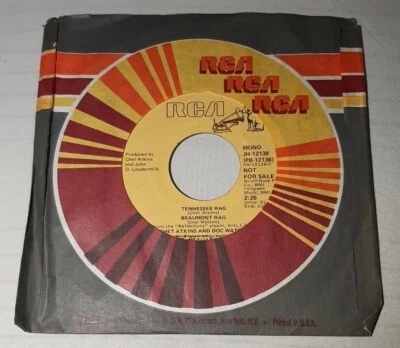 Chet Atkins and Doc Watson NM promo 45 Tennessee Rag / Beaumont Rag 1980 RCA - Image 1 of 2