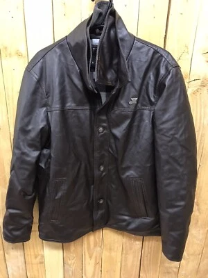 Abrigo Chaqueta Abrigo GA Milano Hombre Bomber Negro Marrón Imitación Cuero Talla XL Hecho en Italia Foto 1 de 4