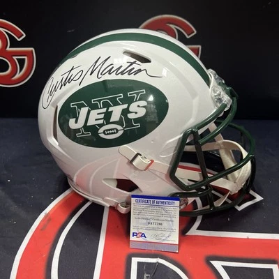 Curtis Martin Autographed New York Jets Signed Authentic Speed Helmet PSA - Image 1 of 4