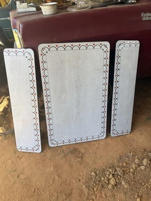 Vintage ENAMEL TABLE TOP porcelain country farm cabinet hoosier 1930s RARE TOP - Image 1 of 4