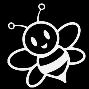 4x Bumblebee Bee cute Stripes Kid Girl Vinyl Decal Sticker 4X4 White Fast ship - Picture 1 of 1