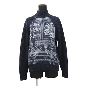 HERMES Horse Ribbon Twill High-Neck Knit Size 34 Silk100%/Cashmere99%/Nylon1... - Picture 1 of 8