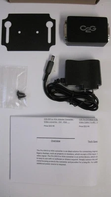 Legrand C2G Pro DVI to VGA Converter QT 40724 with A/C Power Adapter- Black     - Image 1 of 4