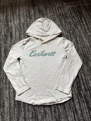 Camisa con capucha de manga larga beige/azul Carhartt para niños talla 6 Foto 1 de 4