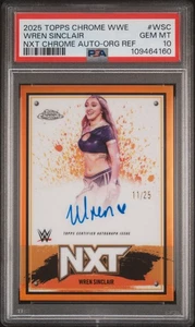 2025 Topps Chrome WWE Wren Sinclair Orange Refractor Auto Autograph 11/25 PSA 10 - Picture 1 of 2