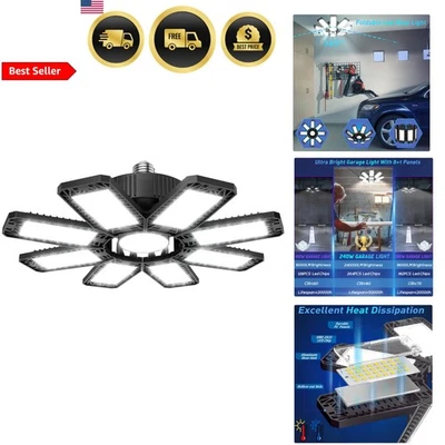 Luz de garaje 240W LED luz de techo brillante 24000LM 8+1 paneles deformables Foto 1 de 4