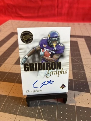 2008 Press Pass Gridiron графики Крис Джонсон подлинный автограф карта  - Изображение 1 из 4