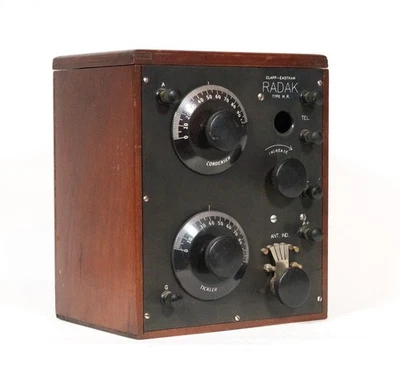 Clapp Eastham HR Regen 1922. Radio batería con etiqueta de inspección de fábrica * Funciona Foto 1 de 4