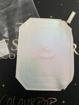 BRAND NEW Too Faced Diamond METALLIC ZIPPERED Makeup Bag - Image 1 of 2