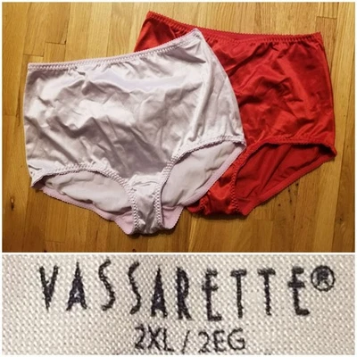 Новый без ЯРЛЫКОВ - 2 женщин Vassarette 2XL подтяжки света управления трусы лаванды и красный - Изображение 1 из 4