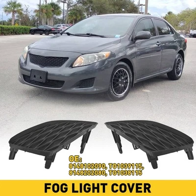 Conjunto de capa de farol de neblina preta compatível com 2009-2010 Toyota Corolla esquerda e direita 4 peças - Imagem 1 de 4