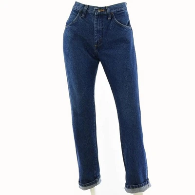 90-е винтажные темные вареные джинсы Rustler с высокой талией прямые штанины женские M - Изображение 1 из 4
