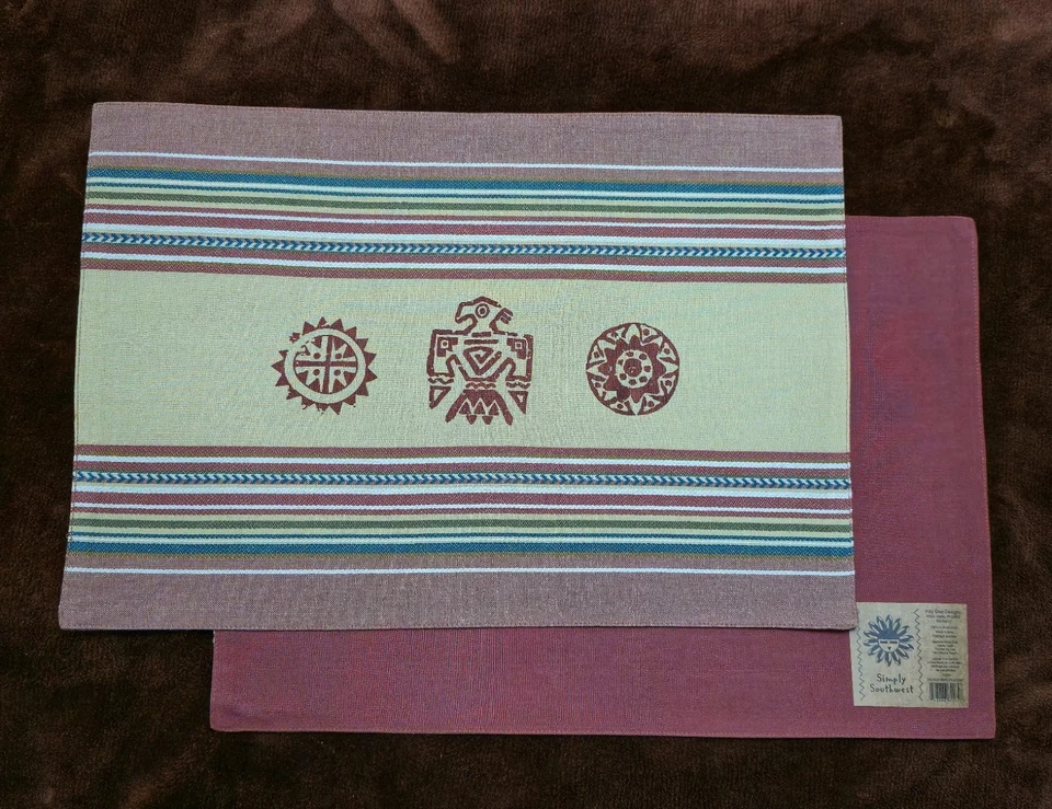 Thunderbird Placemat Set Woven Thunderbird Pattern Kay Dee NWT  - Image 1 of 1