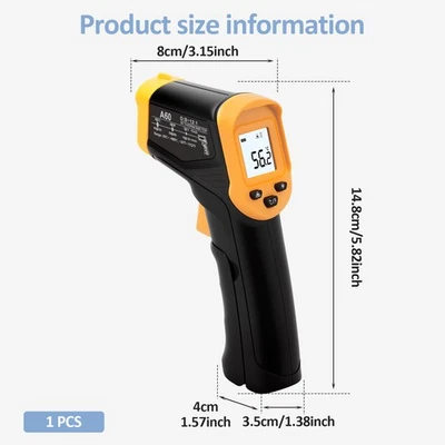 Digital Thermometer Safe Non Contact Food Thermometers -50℃ to 600℃ for qrAdA - image 1 of 4