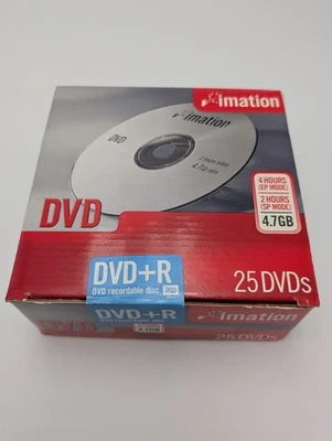 Imation DVD-R 25 DVDs 4.7 GB Recordable Disc New Sealed  - Image 1 of 4