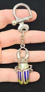 Italienischer Sterling 925 handbemalter Emaille Käfer Schlüsselanhänger Anhänger 49g - Bild 1 von 7