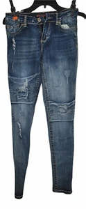 Elite Jeans Jeansblau 5/6. 29" Schrittlänge abgenutzt gerades Bein mittlere Waschung 8" Leibhöhe - Bild 1 von 4