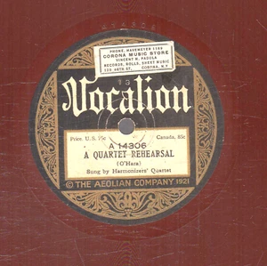 141po.  Jones & Hare - Operatic Syncopation & Quartet Rehersal - Vocalion 14306 - Picture 1 of 1