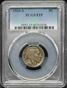 1924 S Buffalo Nickel PCGS F-15 - Picture 1 of 2