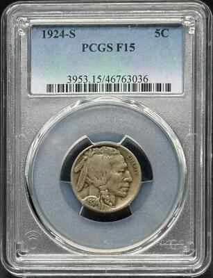 1924 S Buffalo Nickel PCGS F-15 - Image 1 of 2
