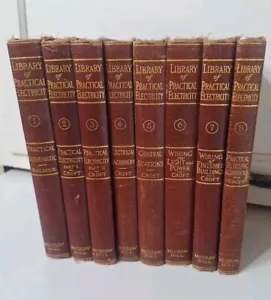 Bibliothek der praktischen Elektrizität Palmer Croft 8 Hardcover Buch Set Antik 1919 - Bild 1 von 14