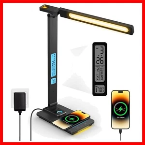 Modern LED Desk Lamp with Wireless Charger - Adjustable Brightness & Timer - Picture 1 of 15