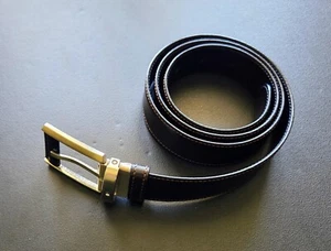 MONTBLANC BLACK/BROWN 30 MM REVERSIBLE LEATHER BELT / 42 INCHES / AUTHENTIC - Picture 1 of 8