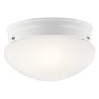 Kichler Flush Mount Dome Ceiling Light 2-Bulb White Finish Design Revision B