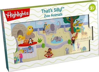 NEW ⭐ Highlights - That's Silly! Zoo Animals 9pc Jumbo Floor Puzzle Toddler Game - Image 1 of 3