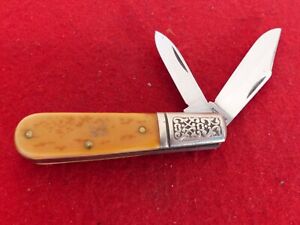 SCHRADE MADE IN USA 206 SCROLLED BOLSTERS FANCY DELRIN BARLOW MINT KNIFE ld