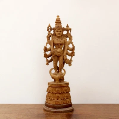 Antigua estatua de diosa Shakti Kali Durga escultura Vishnumaya ídolo madera Murti Foto 1 de 4