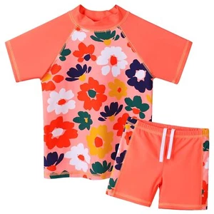 Girls Swimsuit Two Piece Tankini UPF 50+ UV Protective Rash Guard Set 3-12 Ye... - Picture 1 of 6