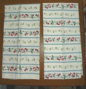 PAR RALPH LAUREN ""AZUL KATIA"" - FUNDAS DE ALMOHADA KING - ROSAS Y RAYAS 100% ALGODÓN - Imagen 1 de 4