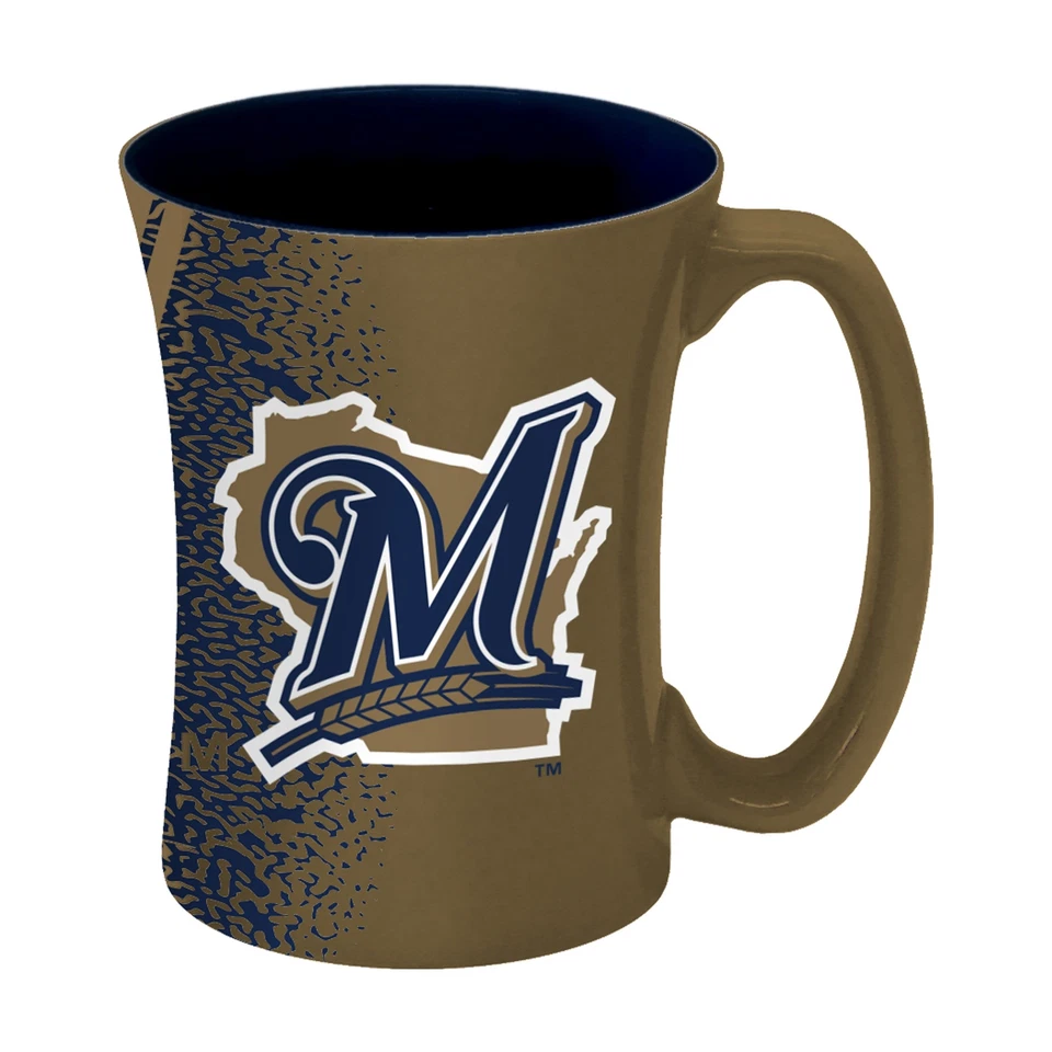 Taza de café moca esculpida MLB Milwaukee Brewers, 14 onzas Foto 1 de 1
