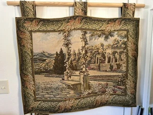 Tapestry of Terrace & Garden by Lake Como at the Villa d'Este Estate in Italy - Picture 1 of 11