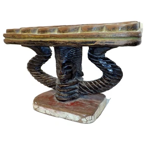 Africa Tribal Mancala Carved Wooden Board Vintage Dan Art Painted - Picture 1 of 13