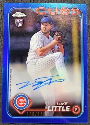 LUKE LITTLE 2024 TOPPS CHROME  BLUE REFRACTOR AUTO RC /150 CHICAGO CUBS SPRC - Image 1 of 2
