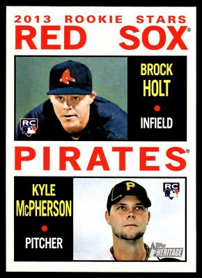 2013 Topps Heritage #74 Red Sox/Pirates Rookie Stars (Holt / McPherson) RC Card - Image 1 of 2
