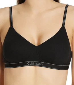 Calvin Klein QF6439 Pure Ribbed UnLined Bralette Size  XL - Black - Picture 1 of 5