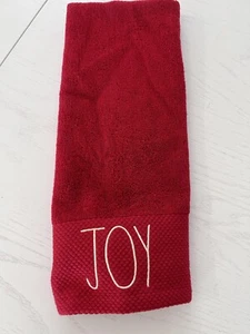 Rae Dunn Holiday Hand Towels Red Joy Christmas 29.5" x 16" Xmas Bathroom Kitchen - Picture 1 of 4