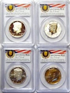 2014-P,W,S,D  KENNEDY HALF DOLLAR SET FIRST STRIKE 50TH ANNIV. PCGS PR70 & MS 70 - Picture 1 of 9