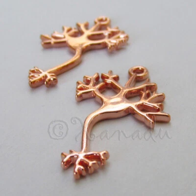 Dijes de células nerviosas 33 mm ciencia biología colgantes de plata C7393 - 5, 10 o 20 piezas Foto 1 de 4