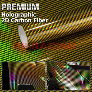 Holographic 2D Carbon Fiber Laser Chrome Car Vinyl Wrap Sheet Film Decal Sticker - Picture 1 of 55
